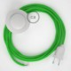 Cableado para lámpara de pie, cable RM18 Efecto Seda Verde Lima 3 m. Elige tu el color de la clavija y del interruptor!