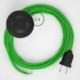 Cableado para lámpara de pie, cable RM18 Efecto Seda Verde Lima 3 m. Elige tu el color de la clavija y del interruptor!