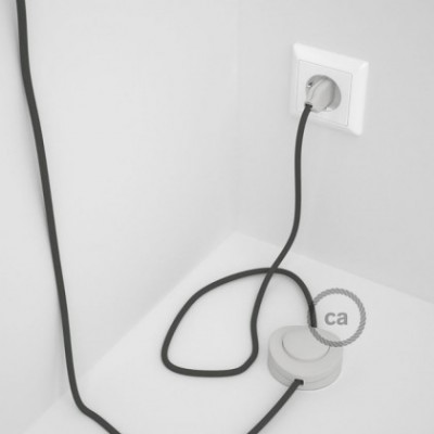 Cableado para lámpara de pie, cable RM03 Efecto Seda Gris 3 m. Elige tu el color de la clavija y del interruptor!