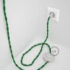 Cableado para lámpara de pie, cable TM06 Efecto Seda Verde 3 m. Elige tu el color de la clavija y del interruptor!