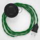 Cableado para lámpara de pie, cable TM06 Efecto Seda Verde 3 m. Elige tu el color de la clavija y del interruptor!