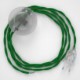 Cableado para lámpara de pie, cable TM06 Efecto Seda Verde 3 m. Elige tu el color de la clavija y del interruptor!