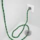 Cableado para lámpara de pie, cable TM06 Efecto Seda Verde 3 m. Elige tu el color de la clavija y del interruptor!