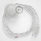 Cableado para lámpara de pie, cable TM01 Efecto Seda Blanco 3 m. Elige tu el color de la clavija y del interruptor!