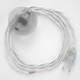 Cableado para lámpara de pie, cable TM01 Efecto Seda Blanco 3 m. Elige tu el color de la clavija y del interruptor!