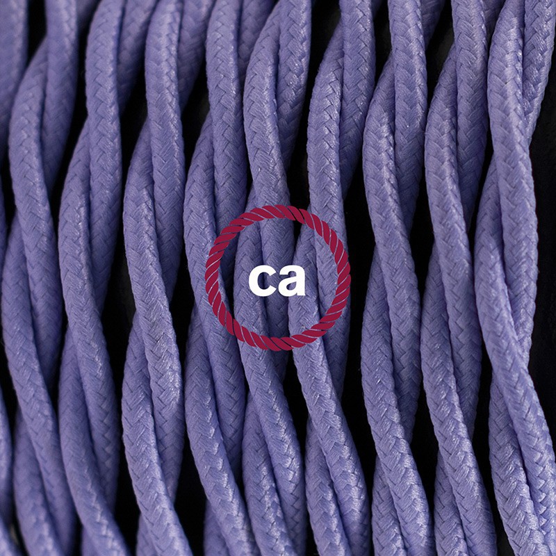 Cableado para lámpara de pie, cable TM07 Efecto Seda Lila 3 m. Elige tu el color de la clavija y del interruptor!