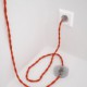 Cableado para lámpara de pie, cable TM15 Efecto Seda Naranja 3 m. Elige tu el color de la clavija y del interruptor!