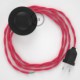Cableado para lámpara de pie, cable TM08 Efecto Seda Fuchsia 3 m. Elige tu el color de la clavija y del interruptor!