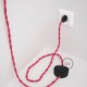 Cableado para lámpara de pie, cable TM08 Efecto Seda Fuchsia 3 m. Elige tu el color de la clavija y del interruptor!