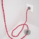 Cableado para lámpara de pie, cable TM08 Efecto Seda Fuchsia 3 m. Elige tu el color de la clavija y del interruptor!