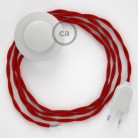 Cableado para lámpara de pie, cable TM09 Efecto Seda Rojo 3 m. Elige tu el color de la clavija y del interruptor!