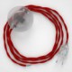 Cableado para lámpara de pie, cable TM09 Efecto Seda Rojo 3 m. Elige tu el color de la clavija y del interruptor!