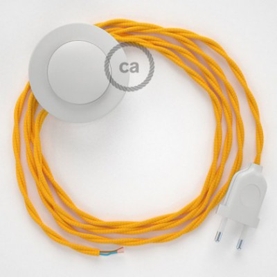 Cableado para lámpara de pie, cable TM10 Efecto Seda Amarillo 3 m. Elige tu el color de la clavija y del interruptor!