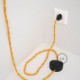 Cableado para lámpara de pie, cable TM10 Efecto Seda Amarillo 3 m. Elige tu el color de la clavija y del interruptor!