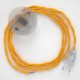 Cableado para lámpara de pie, cable TM10 Efecto Seda Amarillo 3 m. Elige tu el color de la clavija y del interruptor!
