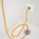 Cableado para lámpara de pie, cable TM10 Efecto Seda Amarillo 3 m. Elige tu el color de la clavija y del interruptor!