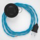 Cableado para lámpara de pie, cable TM11 Efecto Seda Celeste 3 m. Elige tu el color de la clavija y del interruptor!