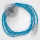 Cableado para lámpara de pie, cable TM11 Efecto Seda Celeste 3 m. Elige tu el color de la clavija y del interruptor!