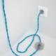 Cableado para lámpara de pie, cable TM11 Efecto Seda Celeste 3 m. Elige tu el color de la clavija y del interruptor!