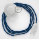 Cableado para lámpara de pie, cable TM12 Efecto Seda Azul 3 m. Elige tu el color de la clavija y del interruptor!