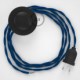 Cableado para lámpara de pie, cable TM12 Efecto Seda Azul 3 m. Elige tu el color de la clavija y del interruptor!