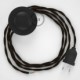 Cableado para lámpara de pie, cable TM13 Efecto Seda Marrón 3 m. Elige tu el color de la clavija y del interruptor!