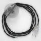 Cableado para lámpara de pie, cable TM04 Efecto Seda Negro 3 m. Elige tu el color de la clavija y del interruptor!