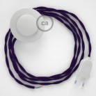 Cableado para lámpara de pie, cable TM14 Efecto Seda Púrpura 3 m. Elige tu el color de la clavija y del interruptor!