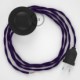 Cableado para lámpara de pie, cable TM14 Efecto Seda Púrpura 3 m. Elige tu el color de la clavija y del interruptor!