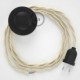 Cableado para lámpara de pie, cable TM00 Efecto Seda Marfil 3 m. Elige tu el color de la clavija y del interruptor!