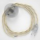Cableado para lámpara de pie, cable TM00 Efecto Seda Marfil 3 m. Elige tu el color de la clavija y del interruptor!