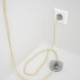 Cableado para lámpara de pie, cable TM00 Efecto Seda Marfil 3 m. Elige tu el color de la clavija y del interruptor!