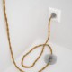 Cableado para lámpara de pie, cable TM05 Efecto Seda Dorado 3 m. Elige tu el color de la clavija y del interruptor!