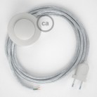 Cableado para lámpara de pie, cable RL01 Efecto Seda Glitter Blanco 3 m. Elige tu el color de la clavija y del interruptor!