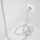 Cableado para lámpara de pie, cable RL01 Efecto Seda Glitter Blanco 3 m. Elige tu el color de la clavija y del interruptor!