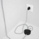 Cableado para lámpara de pie, cable RL01 Efecto Seda Glitter Blanco 3 m. Elige tu el color de la clavija y del interruptor!