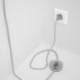 Cableado para lámpara de pie, cable RL01 Efecto Seda Glitter Blanco 3 m. Elige tu el color de la clavija y del interruptor!