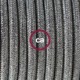Cableado para lámpara de pie, cable RL02 Efecto Seda Glitter Plateado 3 m. Elige tu el color de la clavija y del interruptor!