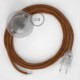 Cableado para lámpara de pie, cable RL22 Efecto Seda Glitter Cobre 3 m. Elige tu el color de la clavija y del interruptor!
