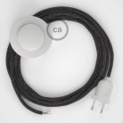 Cableado para lámpara de pie, cable RL03 Efecto Seda Glitter Gris 3 m. Elige tu el color de la clavija y del interruptor!