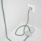 Cableado para lámpara de pie, cable RZ06 Efecto Seda ZigZag Blanco Verde 3 m. Elige tu el color de la clavija y del interruptor!