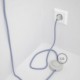 Cableado para lámpara de pie, cable RZ07 Efecto Seda ZigZag Blanco Lila 3 m. Elige tu el color de la clavija y del interruptor!