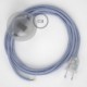 Cableado para lámpara de pie, cable RZ07 Efecto Seda ZigZag Blanco Lila 3 m. Elige tu el color de la clavija y del interruptor!