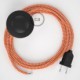 Cableado para lámpara de pie, cable RZ15 Efecto Seda ZigZag Naranja 3 m. Elige tu el color de la clavija y del interruptor!