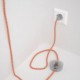 Cableado para lámpara de pie, cable RZ15 Efecto Seda ZigZag Naranja 3 m. Elige tu el color de la clavija y del interruptor!