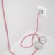 Cableado para lámpara de pie, cable RZ08 Efecto Seda ZigZag Fuchsia 3 m. Elige tu el color de la clavija y del interruptor!