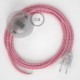 Cableado para lámpara de pie, cable RZ08 Efecto Seda ZigZag Fuchsia 3 m. Elige tu el color de la clavija y del interruptor!