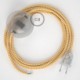 Cableado para lámpara de pie, cable RZ10 Efecto Seda ZigZag Amarillo 3 m. Elige tu el color de la clavija y del interruptor!