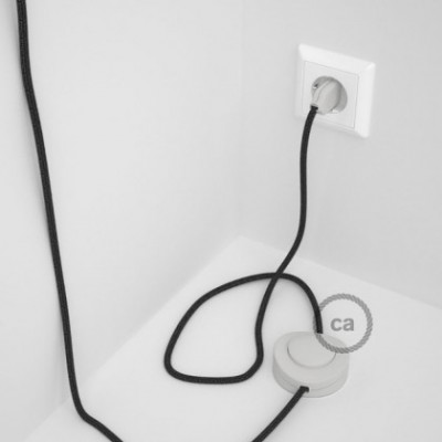 Cableado para lámpara de pie, cable RN03 Lino Natural Antracita 3 m. Elige tu el color de la clavija y del interruptor!