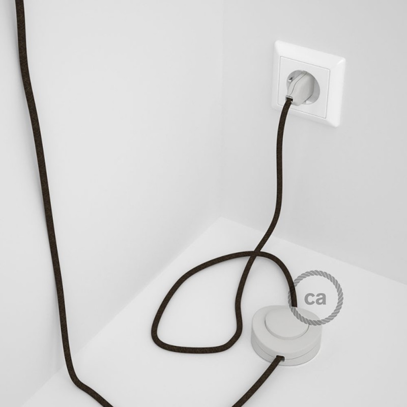 Cableado para lámpara de pie, cable RN04 Lino Natural Marrón 3 m. Elige tu el color de la clavija y del interruptor!
